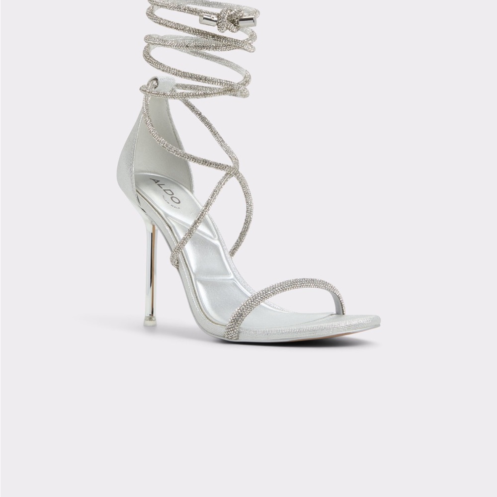 ALDO Silver Strappy Heels
